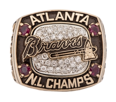 1996 Atlanta Braves National League Championship Player Ring With Original Presentation Box - Tom Thobe (Thobe LOA)